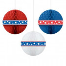 11.5 in. Patriotic Honeycomb Ball Assortment (3-Count, 2-Pack)