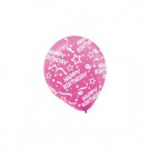 12 in. Bright Pink Birthday Confetti Latex Balloons (6-Count, 9-Pack)