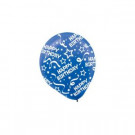 12 in. Bright Royal Blue Birthday Confetti Latex Balloons (9-Pack)