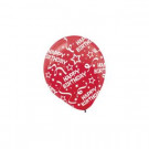 12 in. Red Birthday Confetti Latex Balloons (6-Count, 9-Pack)