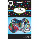 12 in. Multicolored Marble Latex Balloons (15-Count, 6-Pack)