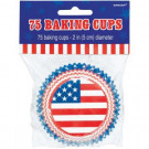 1.5 in. x 2.5 in. Patriotic American Flag Baking Cups (75-Count, 5-Pack)