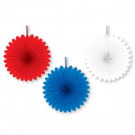6 in. Red, White and Blue Mini Paper Fan (5-Count, 5-Pack)