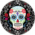 7 in. x 7 in. Day of the Dead Round Paper Plates (18-Count, 3-Pack)