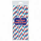 7.75 in. Red, White and Blue Striped Paper Straws (24-Count, 3-Pack)