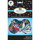 9 in. Multicolored Marble Latex Balloons (20-Count, 6-Pack)