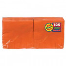 Big Party Pack 6.5 in. x 6.5 in. Orange Paper Birthday Lunch Napkin (125-Count, 4-Pack)