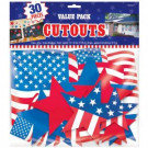 Patriotic Cutout Assortment Kit (30-Count, 2-Pack)