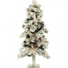 2 ft. Pre-Lit Snowy Alpine Artificial Christmas Tree with 35 Clear Lights