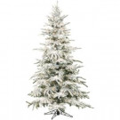 9 ft. Pre-lit LED Flocked Mountain Pine Artificial Christmas Tree with 800 Multi-Color String Lights