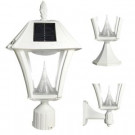 Baytown II Outdoor White Resin Solar Post/Wall Light with Warm-White LED