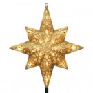 Holiday Classics 11 in. 16-Light Gold Glittered Bethlehem Star Tree Top