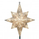 Holiday Classics 11 in. 16-Light Silver Glittered Bethlehem Star Tree Top