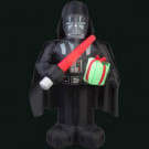41.34 in. L x 27.56 in. W x 72.05 in. H Inflatable Darth Vader with Light Saber and Present