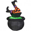 5 ft. Animated Inflatable Witch Legs in Cauldron