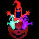 7 ft. Inflatable Halloween Pumpkin Jack Neon Ghost Trio