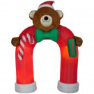 Holiday 11 ft. H x 8 ft. W Animated Inflatable Airblown Plush Teddy Bear Archway with Wiggling Bow Tie