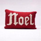 10.96 in. H Monogram Hooked Pillow Noel