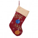 18.9 in. Polyester/Acrylic Hooked Christmas Stocking with Ornaments