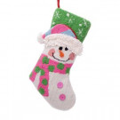 19 in. Polyester/Acrylic Hooked 3D Snowman Christmas Stocking