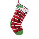 19 in. Polyester/Acrylic Hooked Christmas Stocking with Fa La La