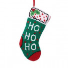 19.3 in. Polyester/Acrylic Hooked Christmas Stocking with HoHoHo