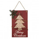 20 in. H Wooden Christmas Tree Wall Sign