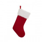 20 in. L Knitted Stocking with Faux Fur Cuff