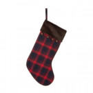 20 in. L Plaid Stocking with Faux Fur Cuff