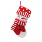 20 in. Polyester/Acrylic Hooked 3D Snowman Christmas Stocking
