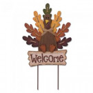 24.62 in. H Burlap Wooden Welcome Turkey Yard Sign
