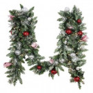 12 ft. Battery Operated Frosted Mercury Artificial Garland with 100 Clear LED Lights