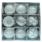 130 mm Ornament Set in Silver (9-Count)
