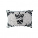 14 in. x 20 in. Skull with Crown Print Pillow