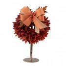 15 in. Tall Orange Spiked Wood Curl Wreath on a Stand