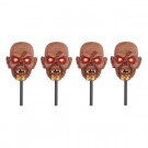 15 in. Zombie Head Pathway Markers with LED Illumination (Set of 4)