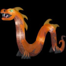 16 ft. Colossal Orange Serpent with Flaming Mouth Inflatable