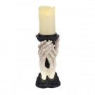 16 in. Skeleton Hands Candle Holder with Pillar Candle
