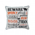 18 in. x 18 in. Spooky Words Print Pillow