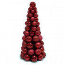 18 in. Shatterproof Ornament Cone Tree in Red