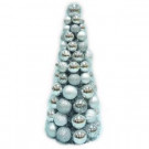 18 in. Shatterproof Ornament Cone Tree in Silver