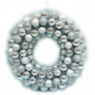 20 in. Shatterproof Ornament Wreath in Silver