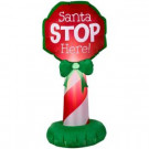 21.65 in. W x 19.29 in. D x 42.13 in. H Inflatable Airblown-Santa Stop Here Sign