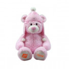 22 in. Heritage Pink Plush Bear with Snowflake Hat