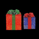 28 in. and 22 in. LED Lighted Jumbo Gift Boxes (Set of 2)