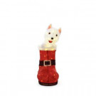 32 in. 80-Light LED Animated Tinsel Red Boot and Dog