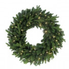 32 in. Norway Artificial Christmas Wreath with 50 Battery Operated LED Lights