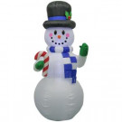 34.25 in. W x 29.92 in. D x 77.95 in. H Airblown-Snowman with Candy Cane