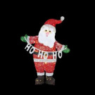 37 in. LED Lighted Acrylic Santa with "HO HO HO" Sign