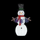 37 in. LED Lighted Cool White Acrylic Snowman Holding Snowflake String